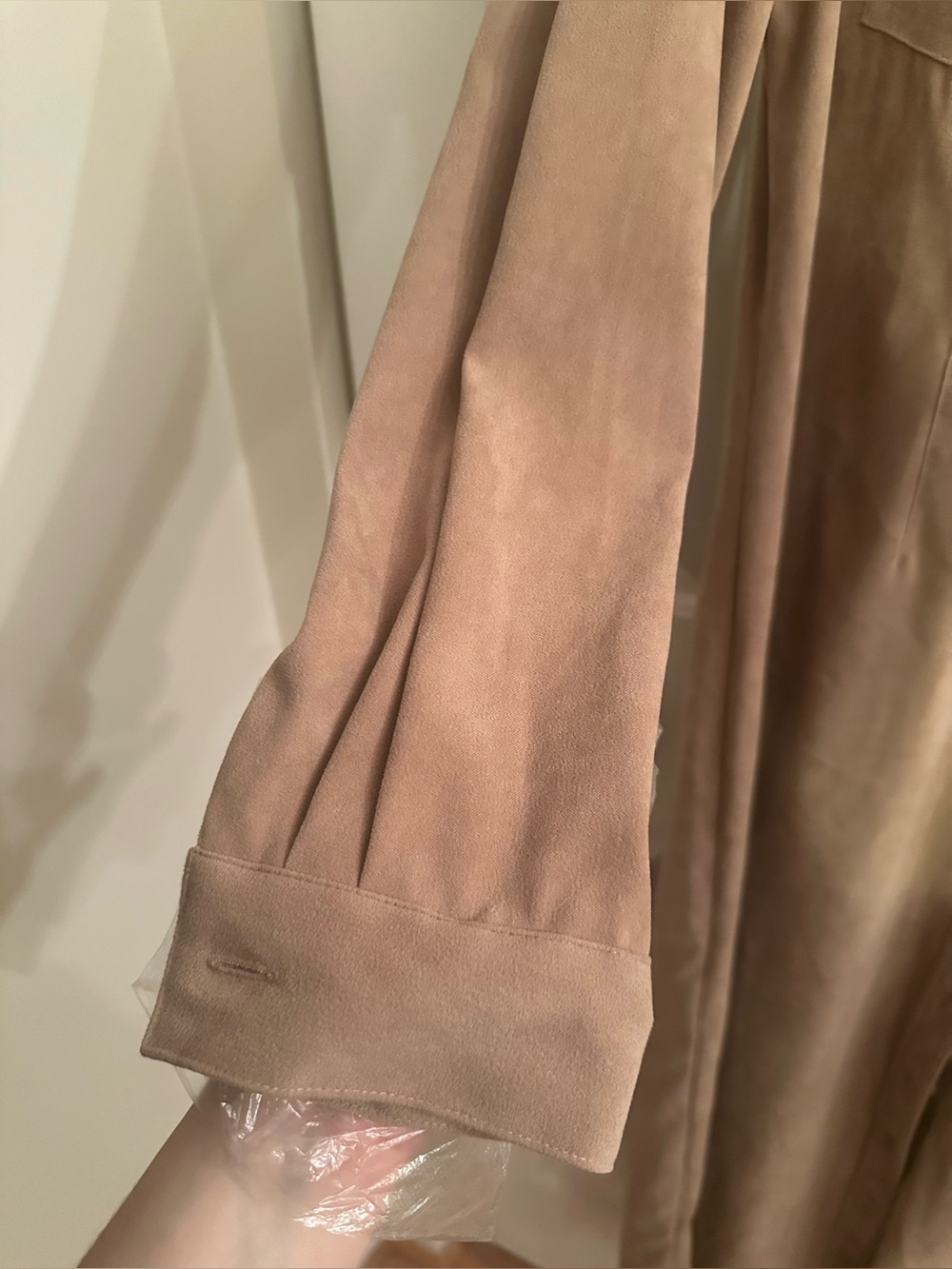 Vintage Joanna Faux Suede Maxi Shirt Dress Tan Camel Size M 70s Retro. - Picture 5 of 10